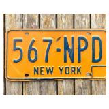 New York State License Plate, 567-NPD