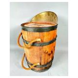Wooden Charcoal Barrel With Metal Bands