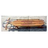 Parkleigh Wooden Snow Sled with Metal Runners