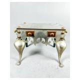 Decorative Metal Accent Table With Brass Details