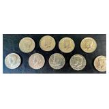 8 Kennedy Half Dollar Coins