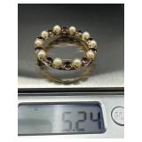 Gold-Filled Brooch with Pearls and Amethysts