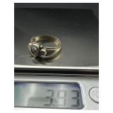 Sterling Silver Ring with Gemstone Accents