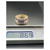 Red, White, and Blue 925 Silver Ring