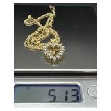 Heart-Shaped Diamond and Gold Pendant Necklace