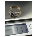 Sterling Silver Ring with Purple Stone