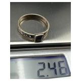 Sterling Silver 925 Ring with Square Purple Stone