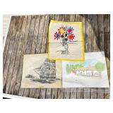 Three Artworks on Various Media