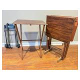Wooden TV Tray Table Set with Stand