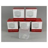 6 Glass Candleholders in Boxes