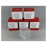 6 Glass Candleholders in Boxes