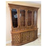 Drexel Wood Hutch with Glass Shelves