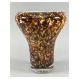 Brown and Amber Art Glass Vase