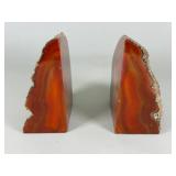 Polished Carnelian Agate Bookends