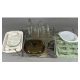 Dish Drying Rack With Assorted Kitchenware