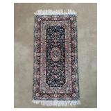 Handwoven Floral Area Rug With Fringe
