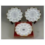 Anchor Hocking Milk White Egg Plates Set