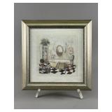 Framed Artwork of Bathroom Scene