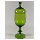 Green Glass Apothecary Jar with Lid
