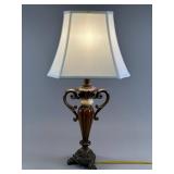 Metal and Resin Table Lamp with Shade