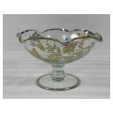 Glass Compote with Silver and Gold Detail