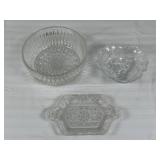 Three Pressed Glass Serving Pieces