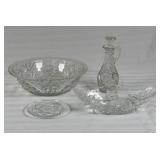 Crystal Cut Glassware Set, Four Pieces