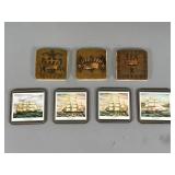 Coasters with Crown and Ship Designs