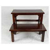 Hickory Chair Mahogany Wooden Step Stool
