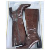 Michelle D. Brown Crocodile Knee Boots