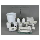 White Ceramic and Chrome Bath Set