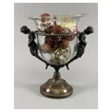 Bronze and Glass Centerpiece with Ornaments