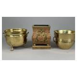 Three Brass Decorative Containers
