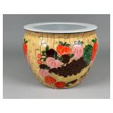 Hand-Painted Ceramic Fruit Motif Planter