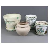Four Decorative Flower Pots