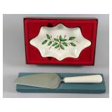 Lenox Holiday Dish and Cake Server Set