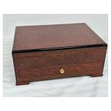 Wooden Jewelry Box with Locking Drawer