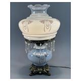 Glass and Brass Table Lamp