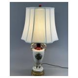 Porcelain Table Lamp with Romantic Scene