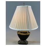 Table Lamp with Pleated Shade and Ceramic Base