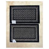 Two Black Nylon Accent Rugs