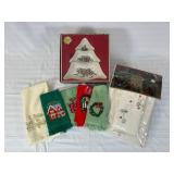 Christmas-Themed Linens and Serveware Set