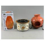 Himalayan Salt Lamp and Ceramic Warmers Set