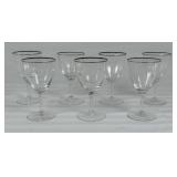 7 Clear Glasses With Silver Rims