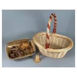 Woven Baskets with Bell Accent