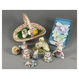 Easter Decorative Figurines and Basket Set