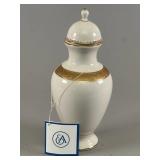 Porcelain Lidded Vase With Gold Detailing