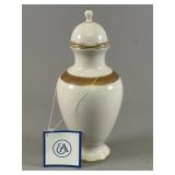 Porcelain Urn with Gold Accents and Lid