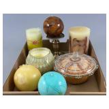 Decorative Candles and Holder Set