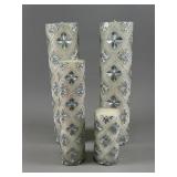 Four Embossed Pillar Candles